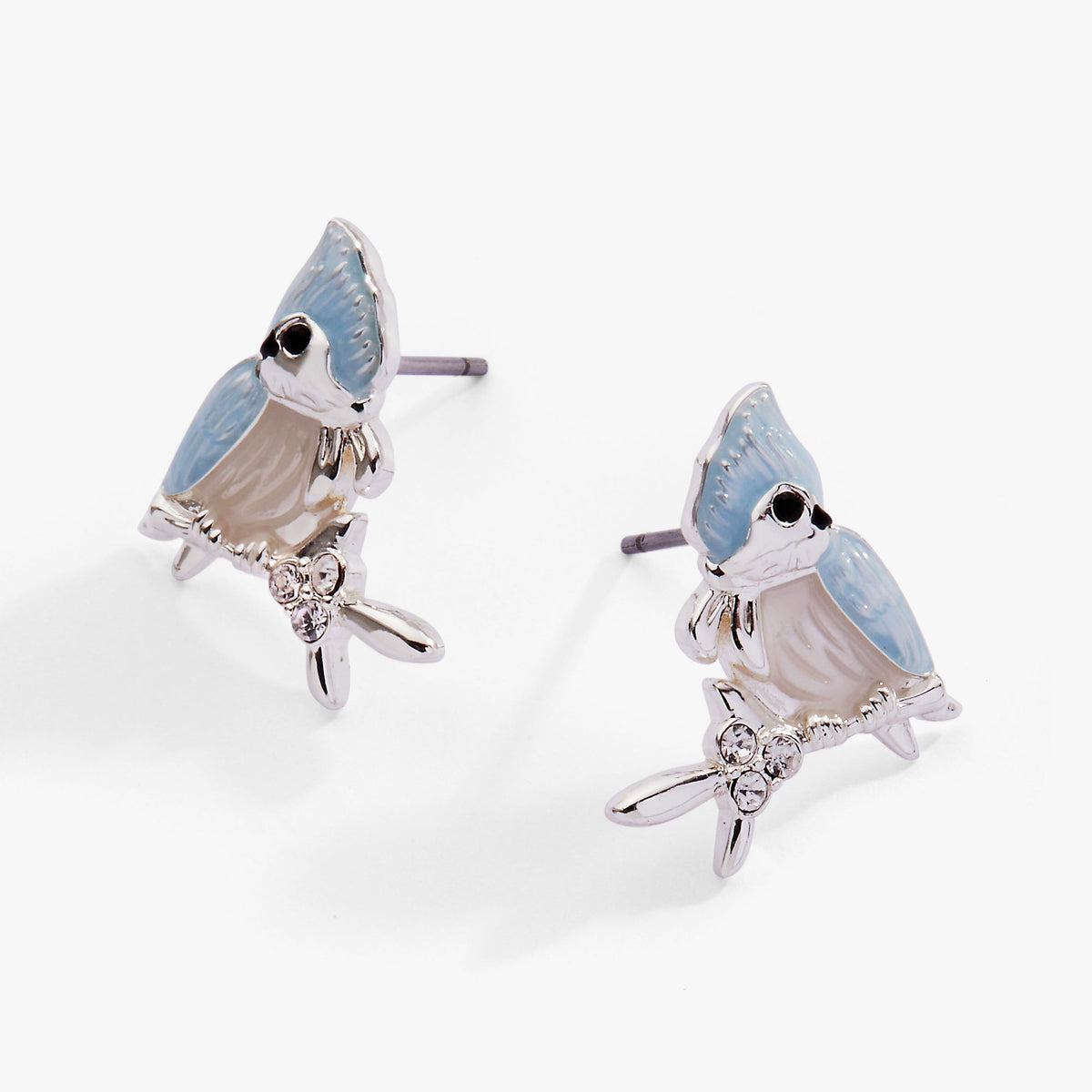 Alex and Ani Tufted Titmouse Stud Earrings
