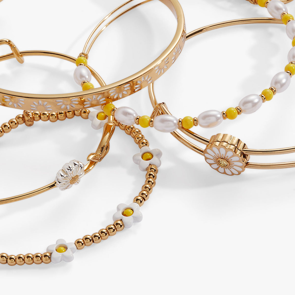 Alex and Ani Daisy Bangle set of 5
