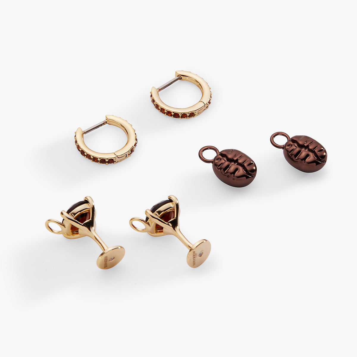 Alex and Ani Espresso Martini Huggie Hoop Set