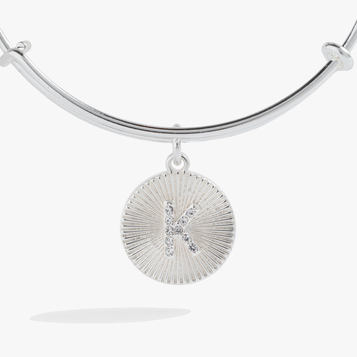 Alex and Ani Pave Starburst Texture Initial Bangle K