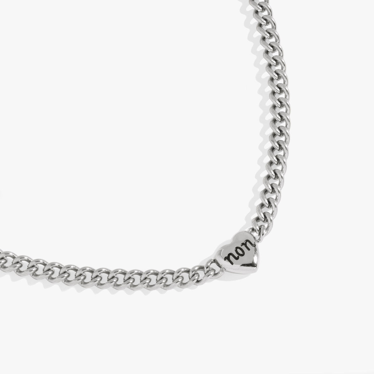 Alex and Ani Engraved French 'Oui' & 'Non' Reversible Heart Necklace