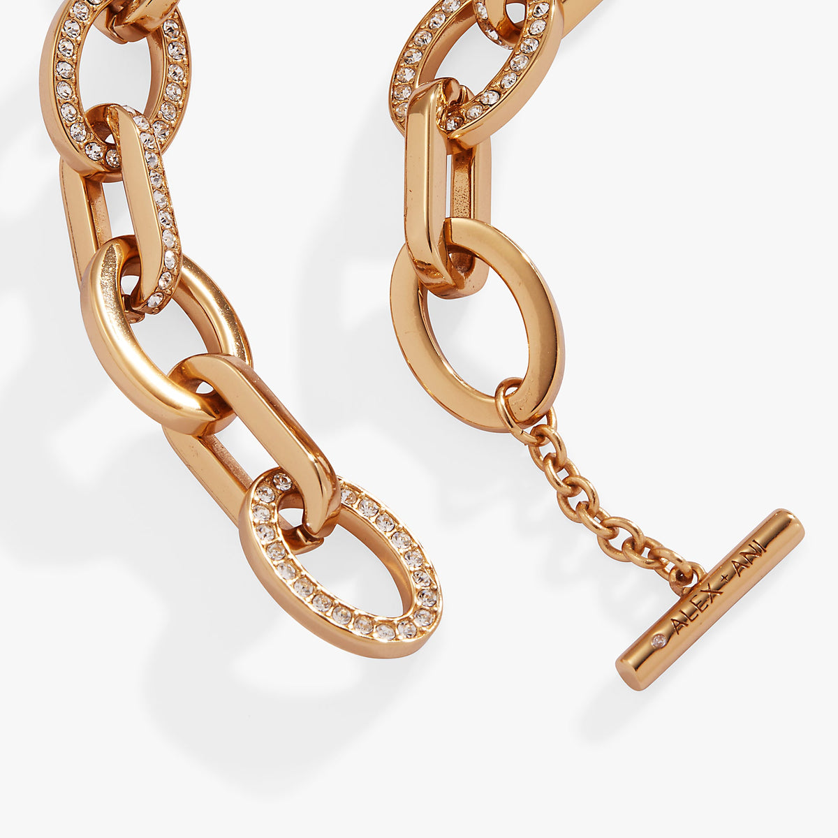 Alex and Ani Oval Link Crystal Chain Toggle Bracelet