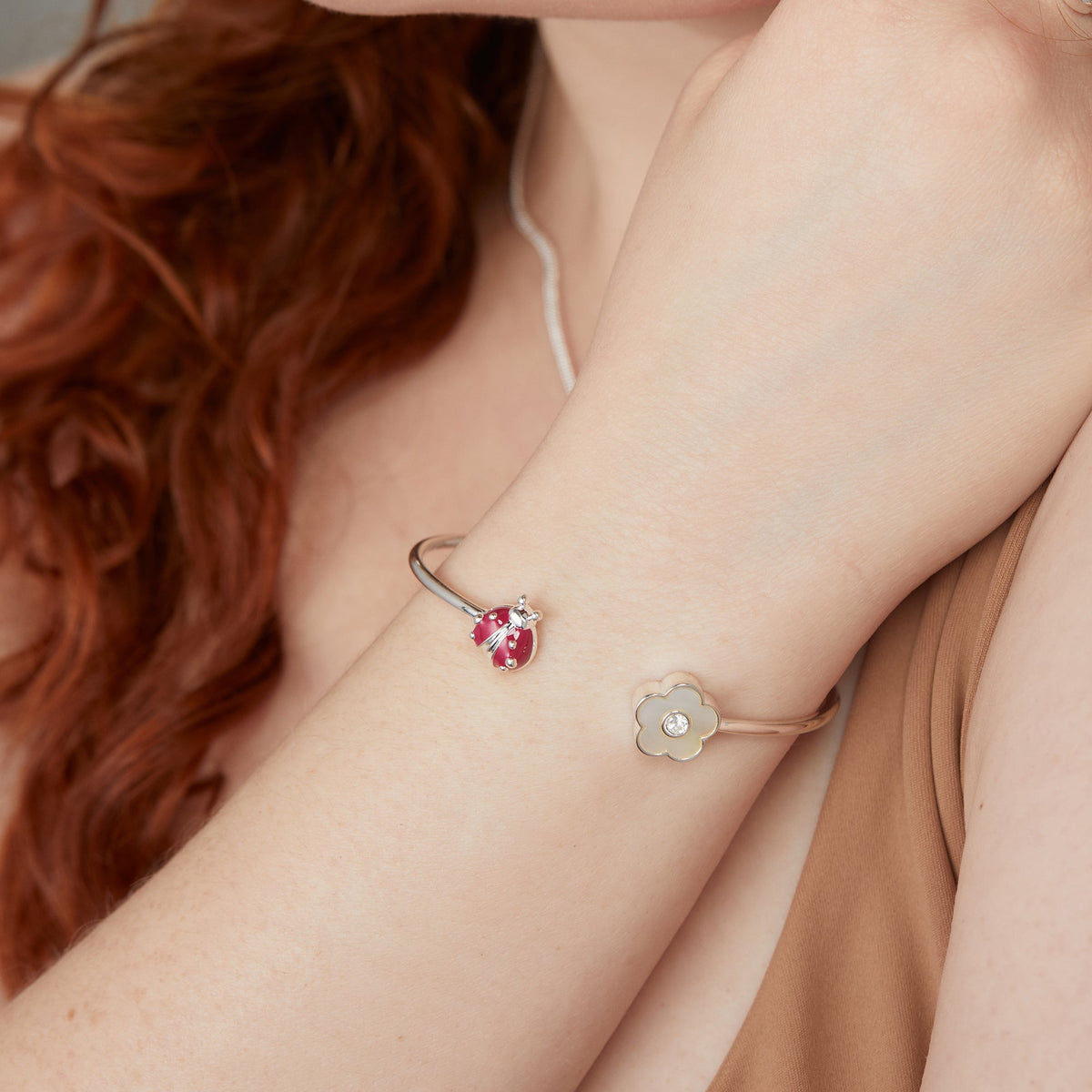 Alex and Ani Ladybug and Daisy Flex Cuff