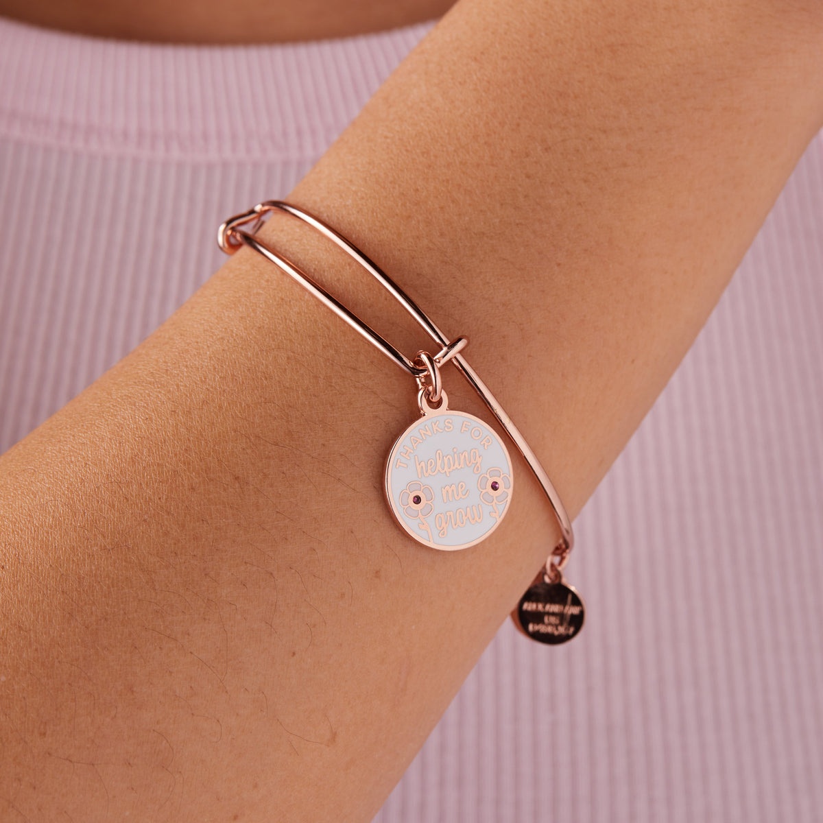 Alex and Ani Thanks For Helping Me Grow' Flower Charm Bangle