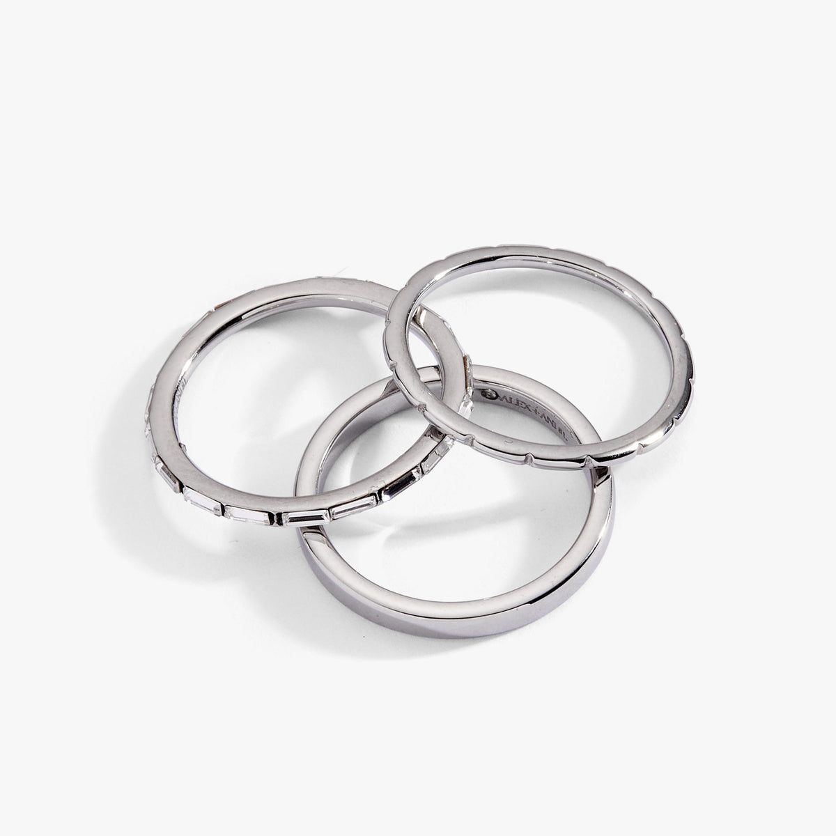 Alex and Ani 3 ring set-baguette
