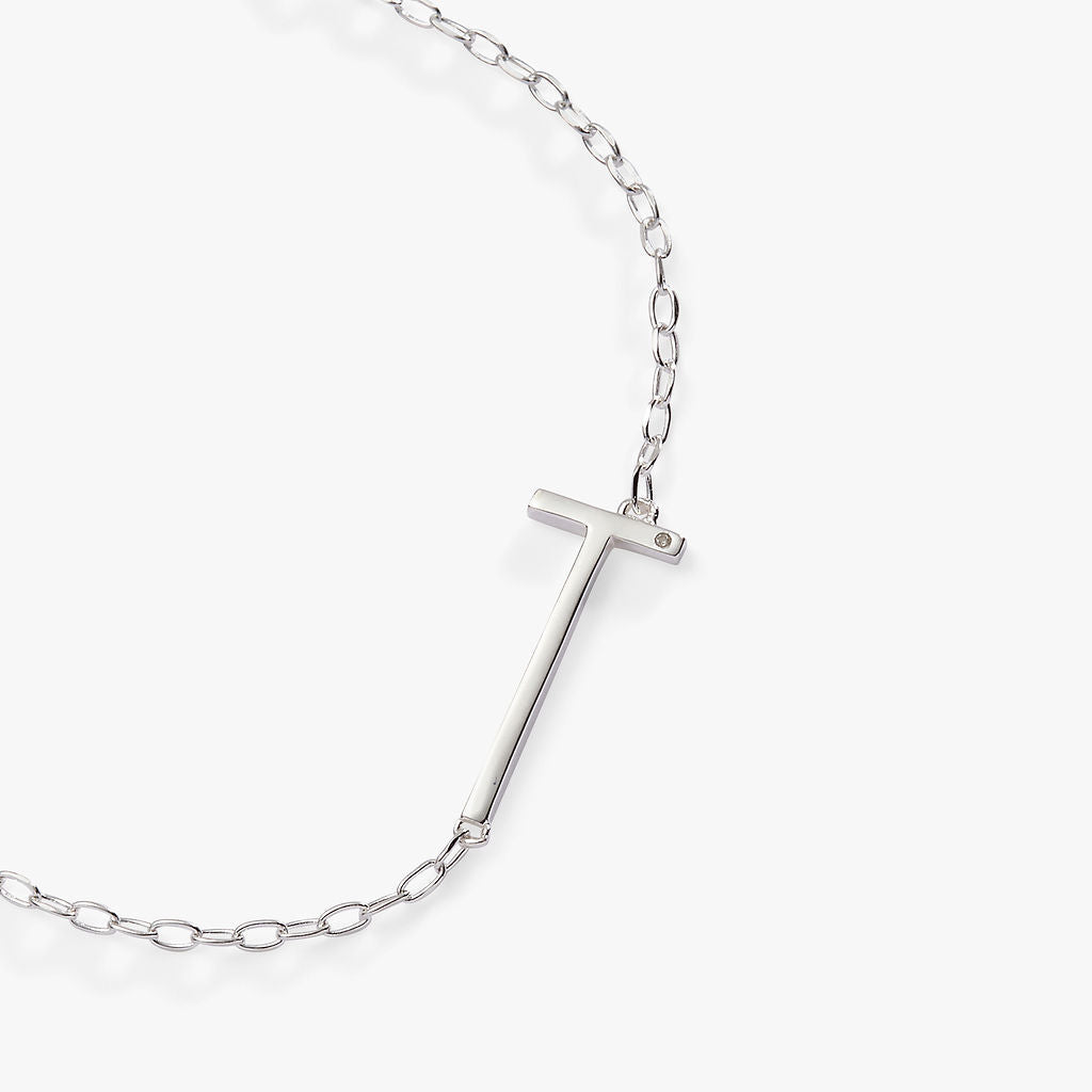 Alex and Ani Precious Elongated Initial Necklace T