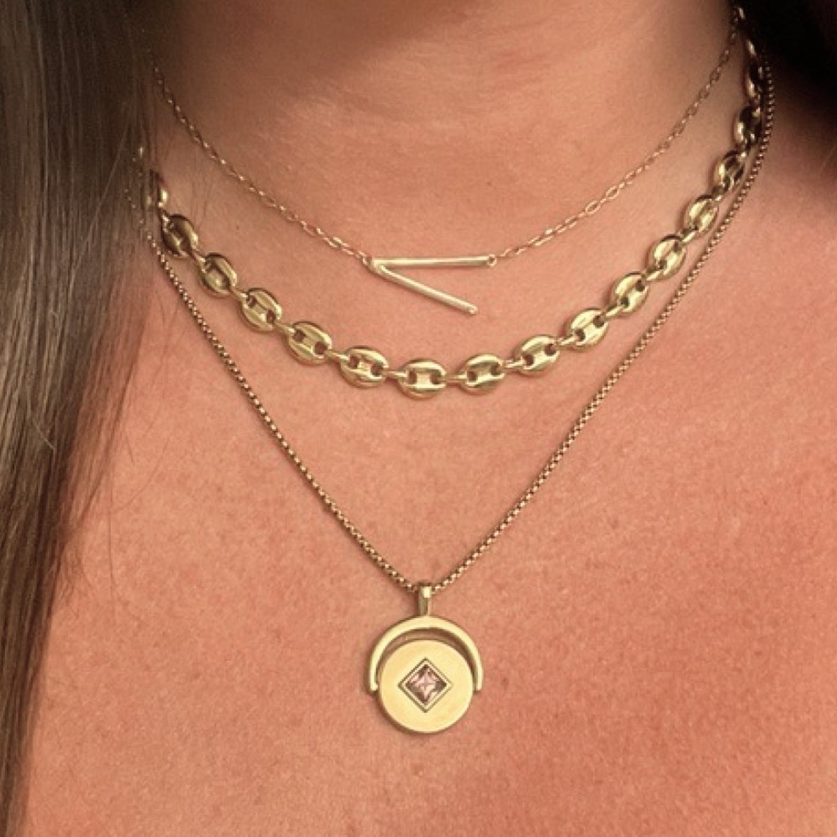 Alex and Ani Precious Elongated Initial Necklace V
