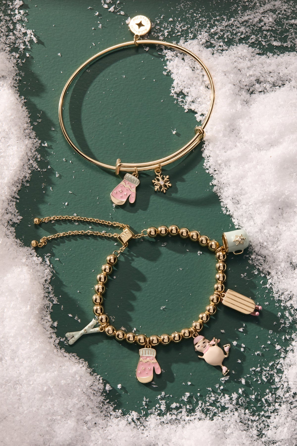 Alex and Ani Winter Wonderland Mitten Duo Charm Bangle