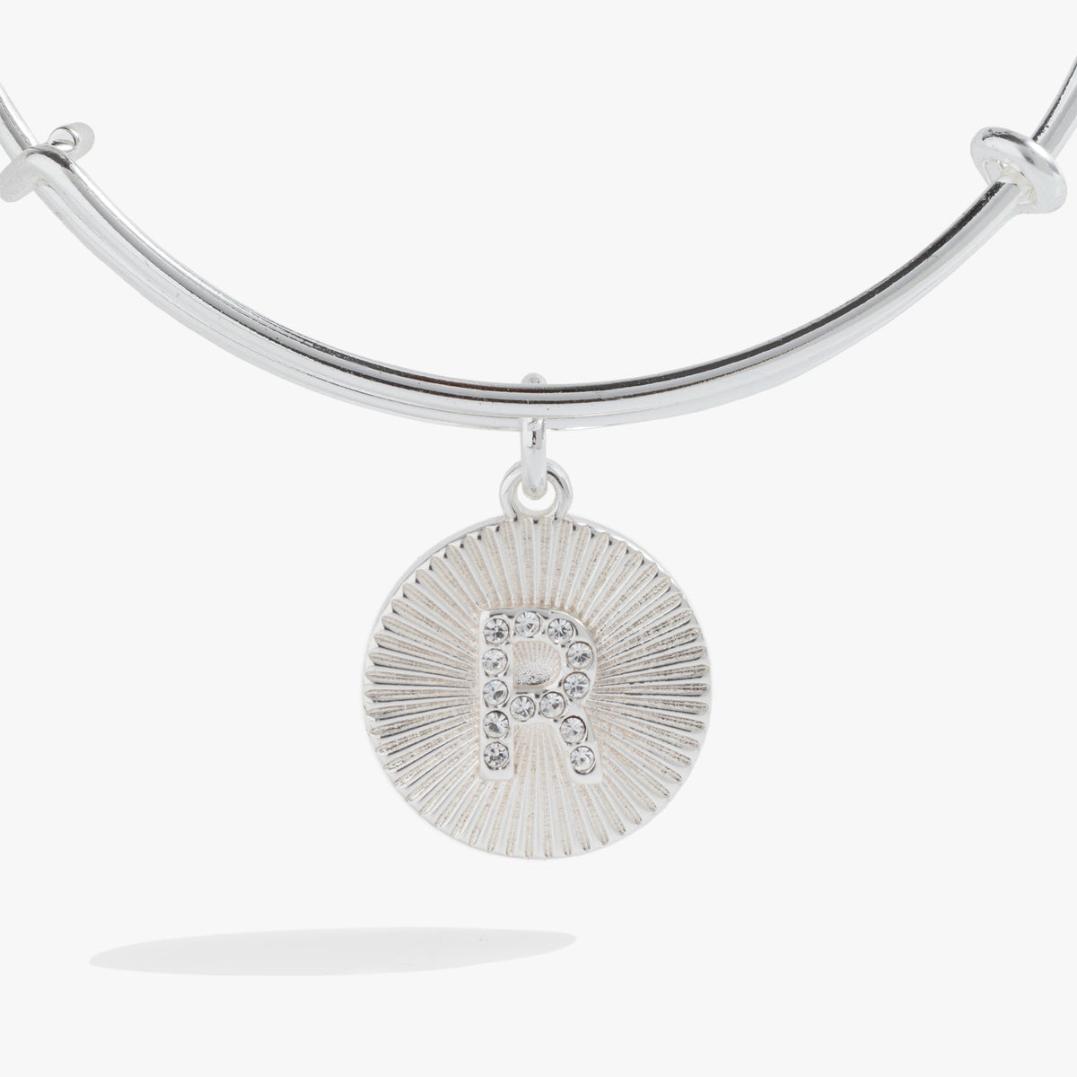 Alex and Ani Pave Starburst Texture Initial Bangle R