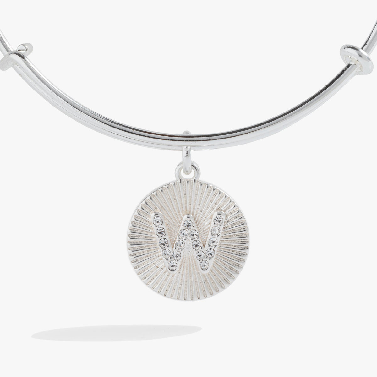 Alex and Ani Pave Starburst Texture Initial Bangle W