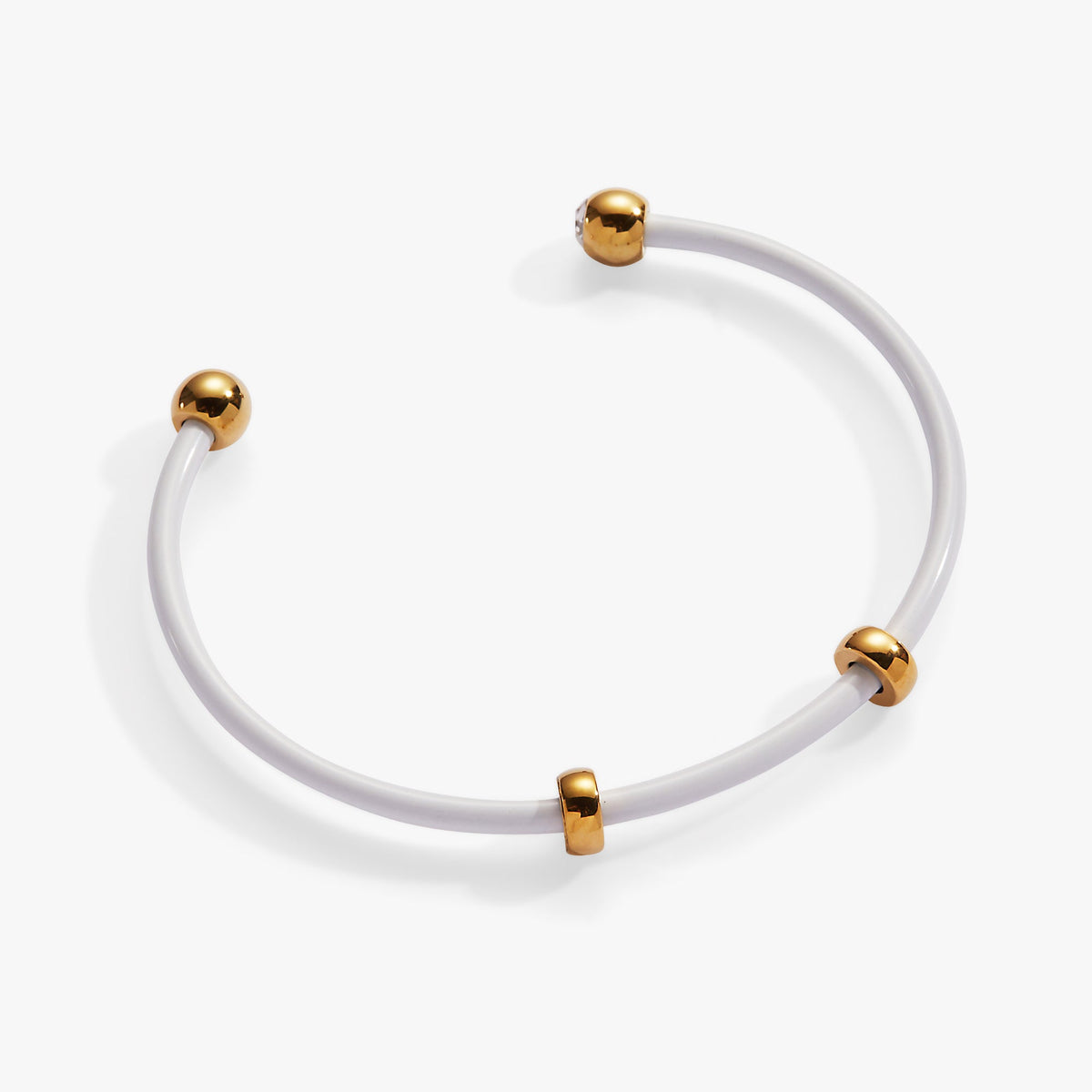 Alex and Ani Bezel Stone Enamel Cuff, White