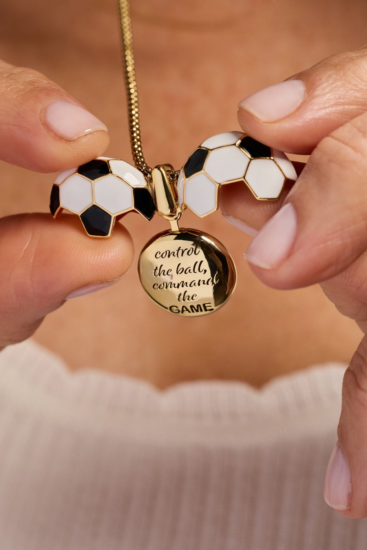 Alex and Ani Soccer Ball "Control The Ball, Command The Game" Locket Necklace