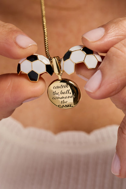 Alex and Ani Soccer Ball "Control The Ball, Command The Game" Locket Necklace