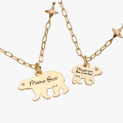 Alex and Ani Mama Bear and Cub Necklace Bundle