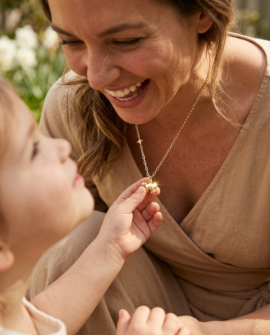 Alex and Ani Mama Bear and Cub Necklace Bundle