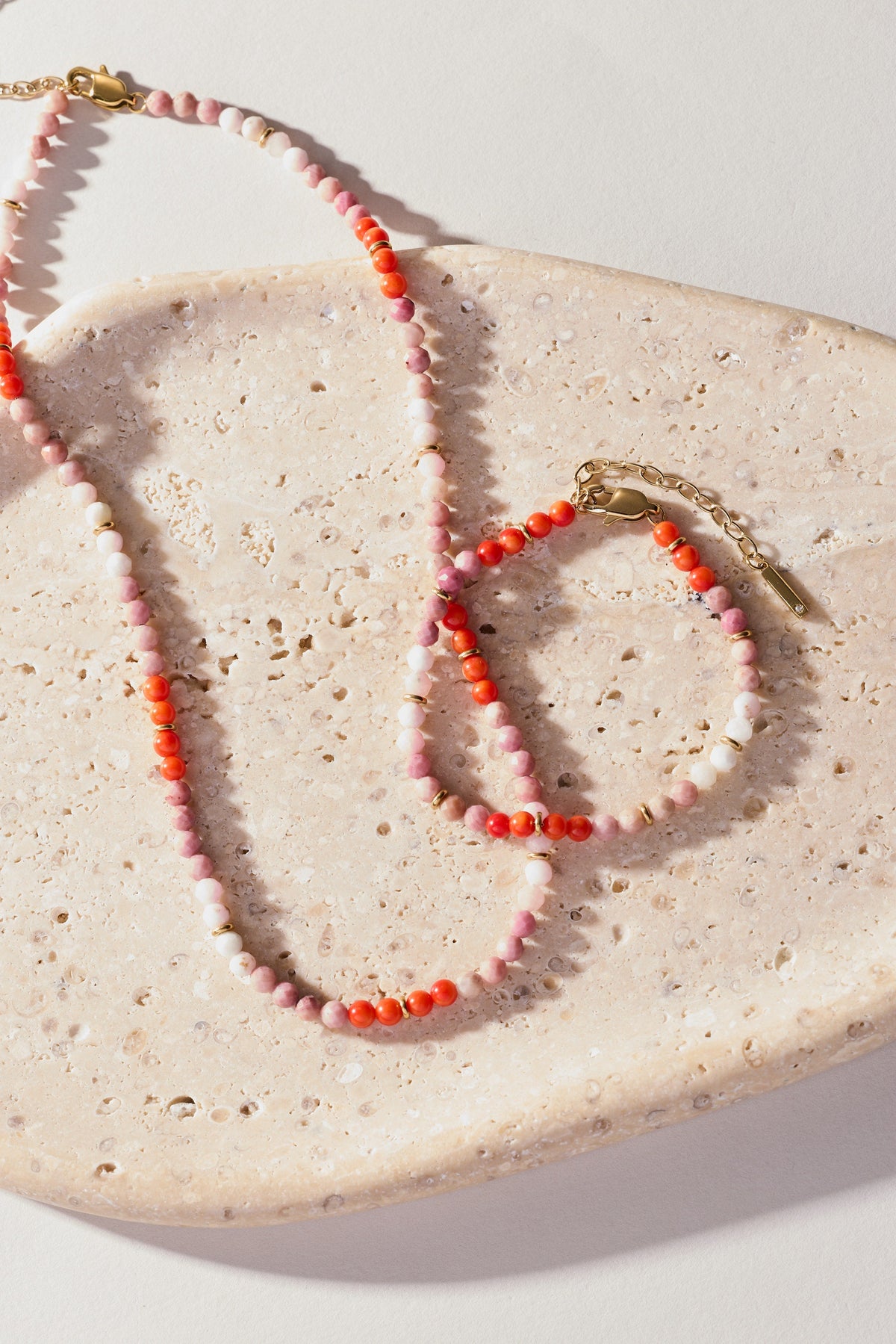 Alex and Ani Coral Ombre Semi-Precious Beaded Bracelet