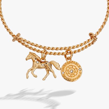 Alex and Ani Horse Rope Textured Charm Bangle
