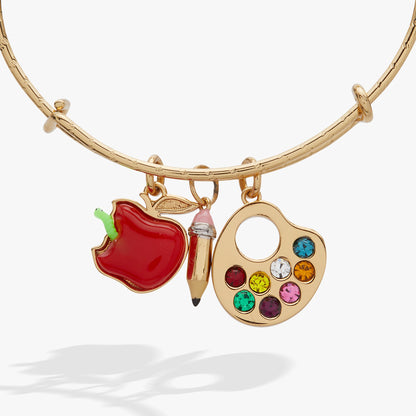 Alex and Ani Teacher’s Pet Multi Charm Textured Bangle