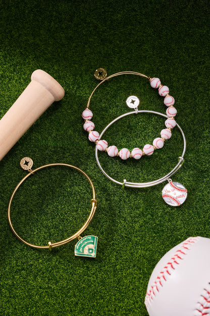 Alex and Ani Baseball Beaded Bangle