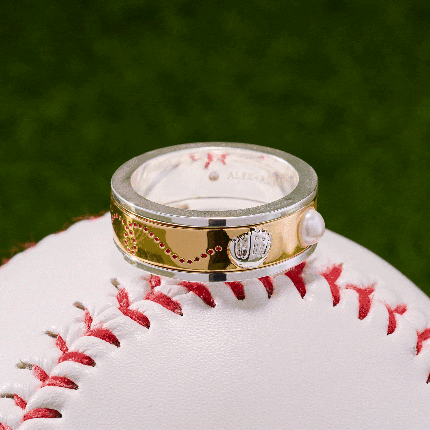 Alex and Ani Baseball Fidget Ring