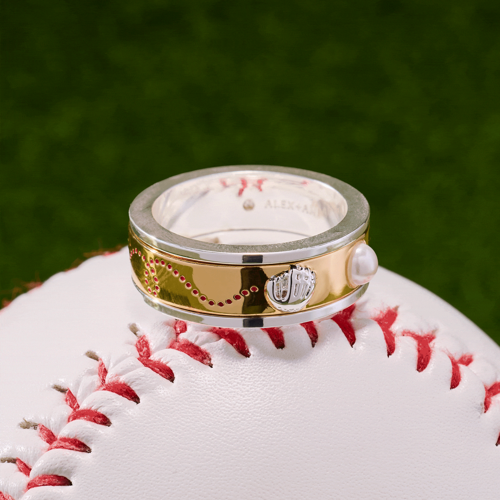 Alex and Ani Baseball Fidget Ring