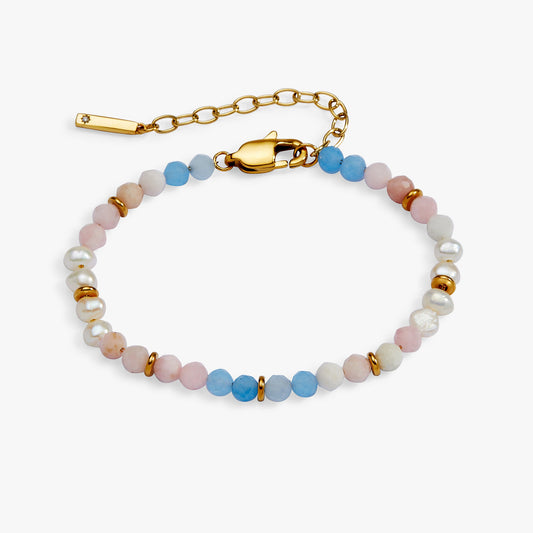 Alex and Ani Sandy Peach Ombre Semi-Precious Beaded Bracelet