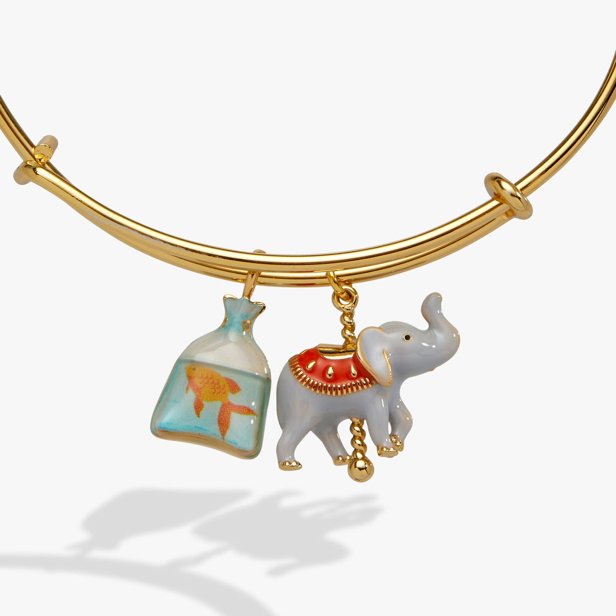 Alex and Ani Carnival Carousel Elephant & Goldfish Multi Charm Bangle