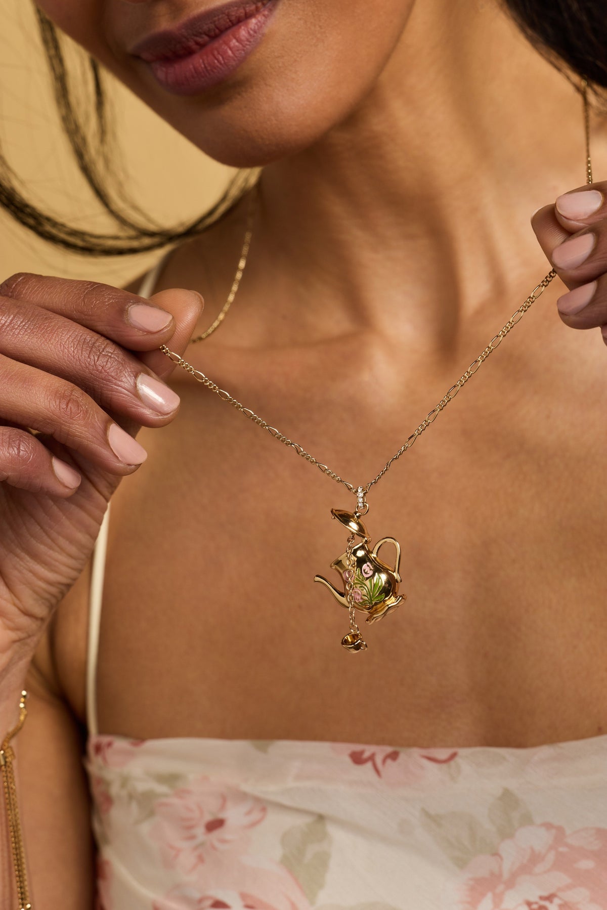 Alex and Ani Tea Party Kettle Locket Pendant