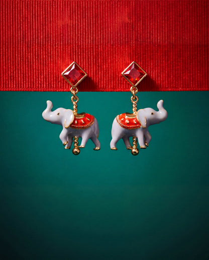 Alex and Ani Carnival Carousel Elephant Drop Earrings