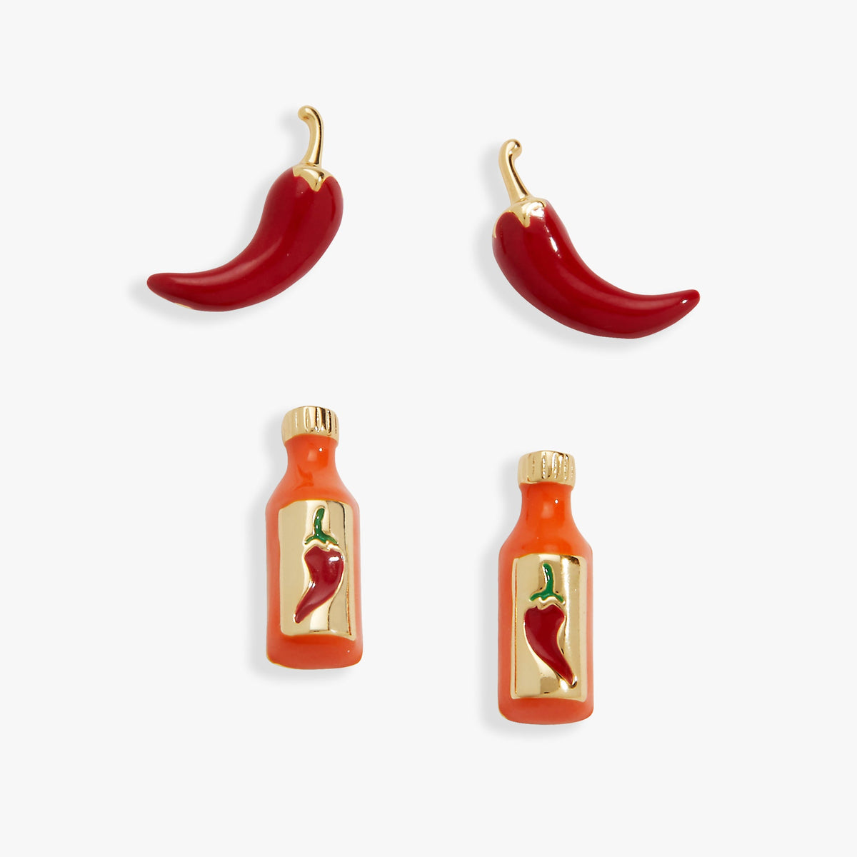 Alex and Ani Taco Hot Sauce & Pepper Stud Set