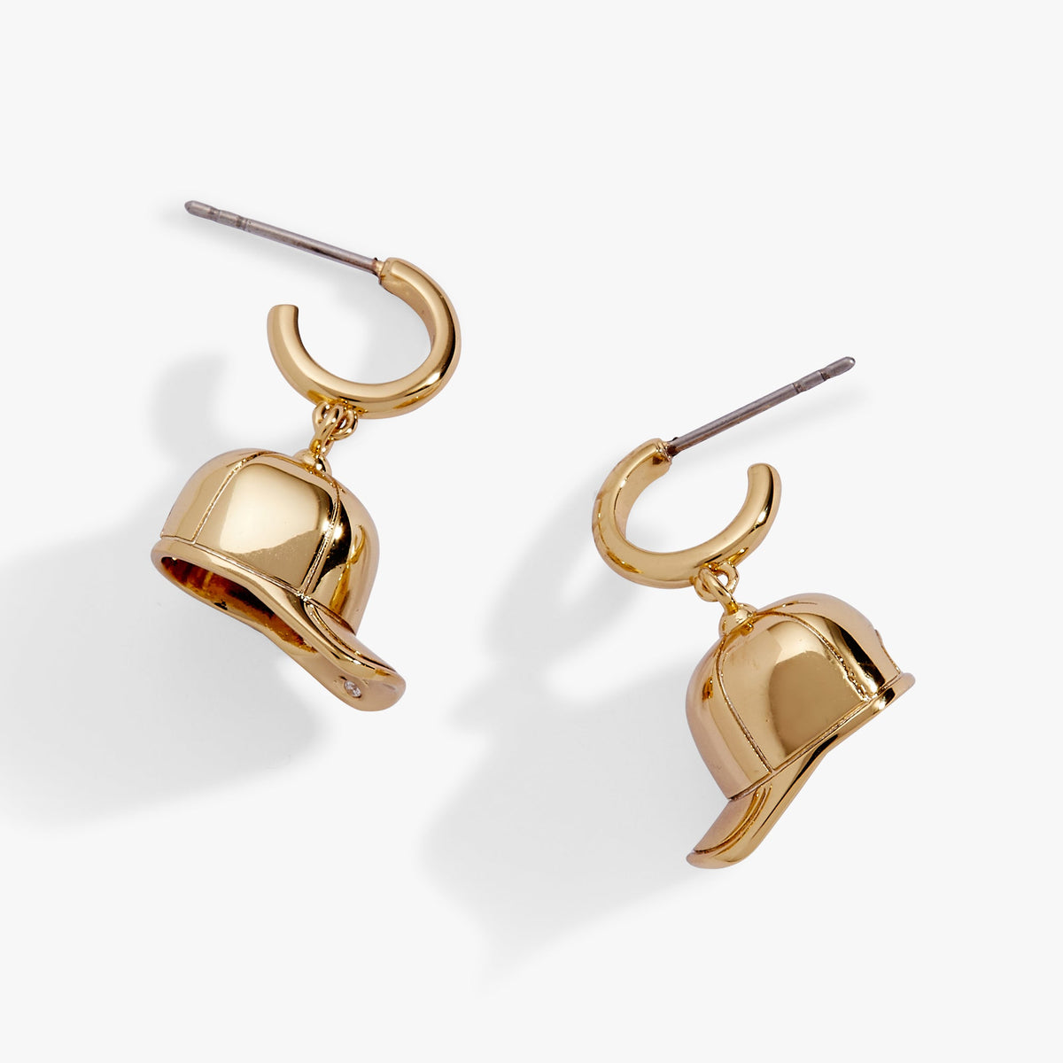 Alex and Ani Baseball Cap Huggie Drop Earrings