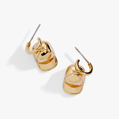 Alex and Ani Baseball Cap Huggie Drop Earrings