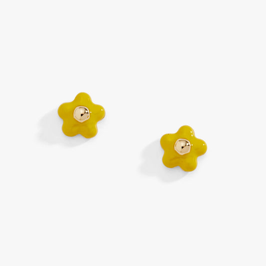 Alex and Ani Enamel Buttercup Stud Earrings