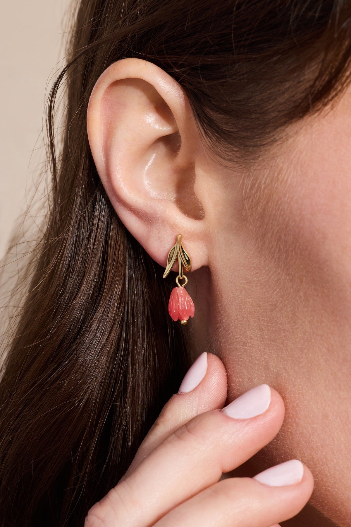 Alex and Ani Tulip Cherry Quartz Earrings