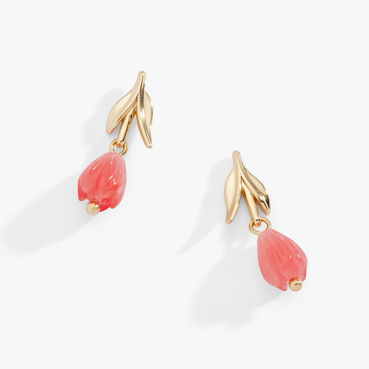 Alex and Ani Tulip Cherry Quartz Earrings