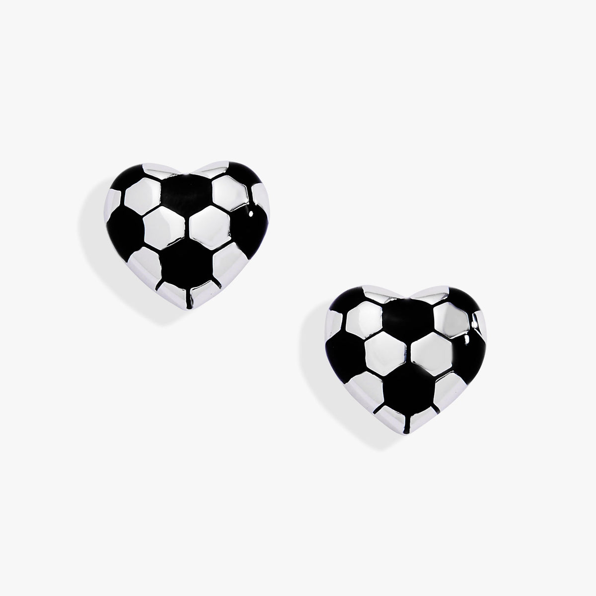 Alex and Ani Soccer Heart Stud Earrings