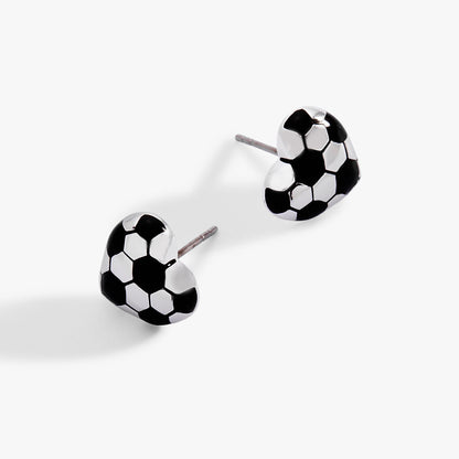 Alex and Ani Soccer Heart Stud Earrings
