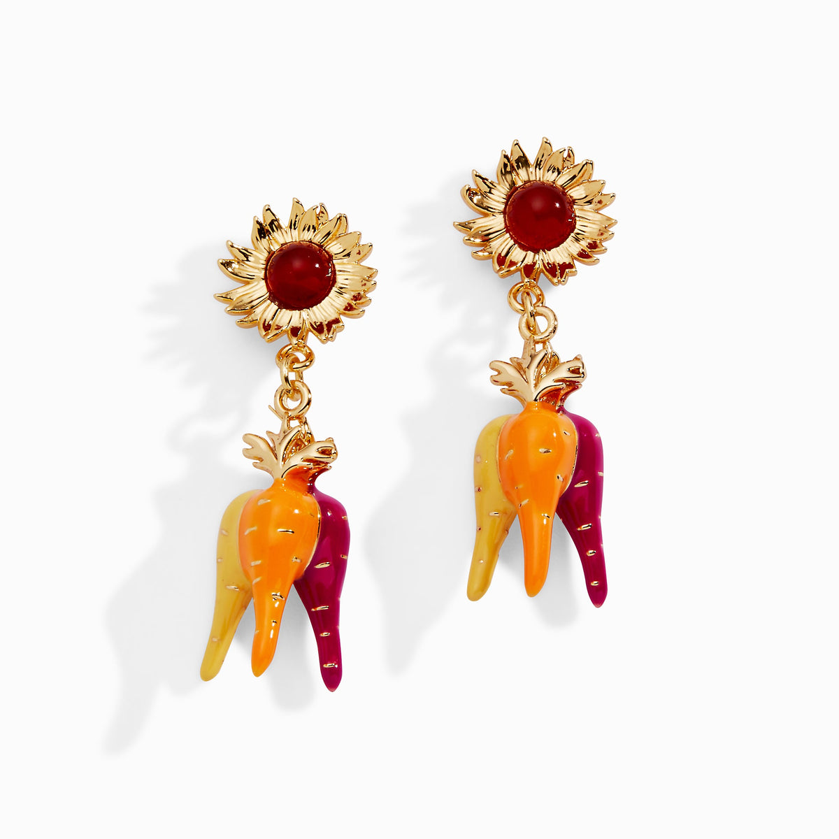 Alex and Ani Farmers' Market Sunflower & Rainbow Carrot Drop Earrings