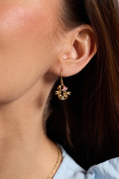 Alex and Ani Birds of a Feather Enamel Drop Earring