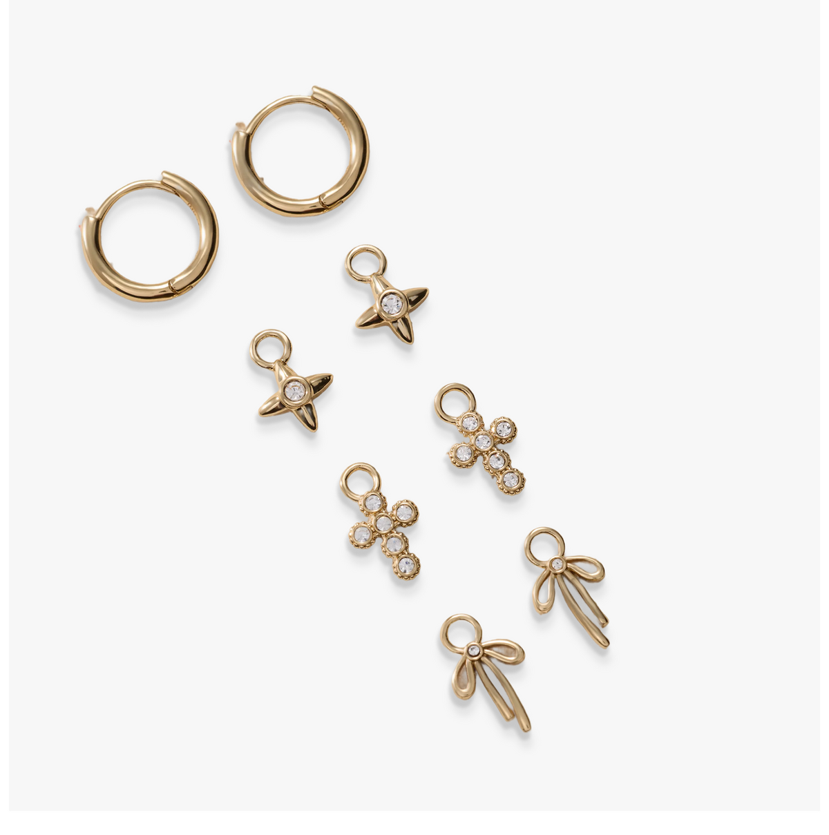 Alex and Ani Coquette Christian Huggie Earring Set