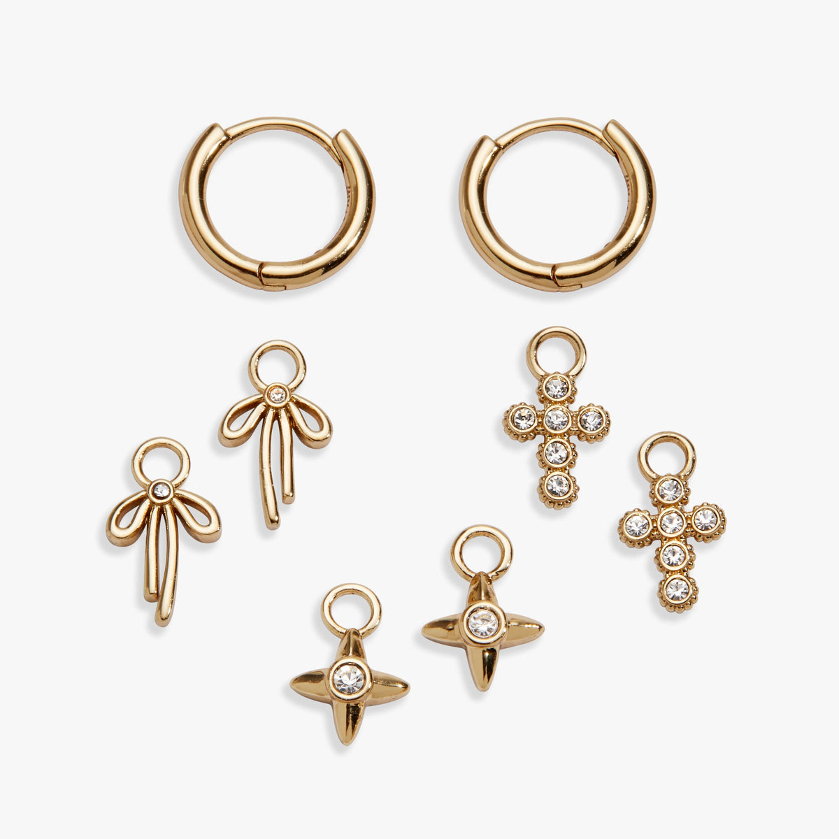Alex and Ani Coquette Christian Huggie Earring Set