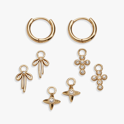 Alex and Ani Coquette Christian Huggie Earring Set