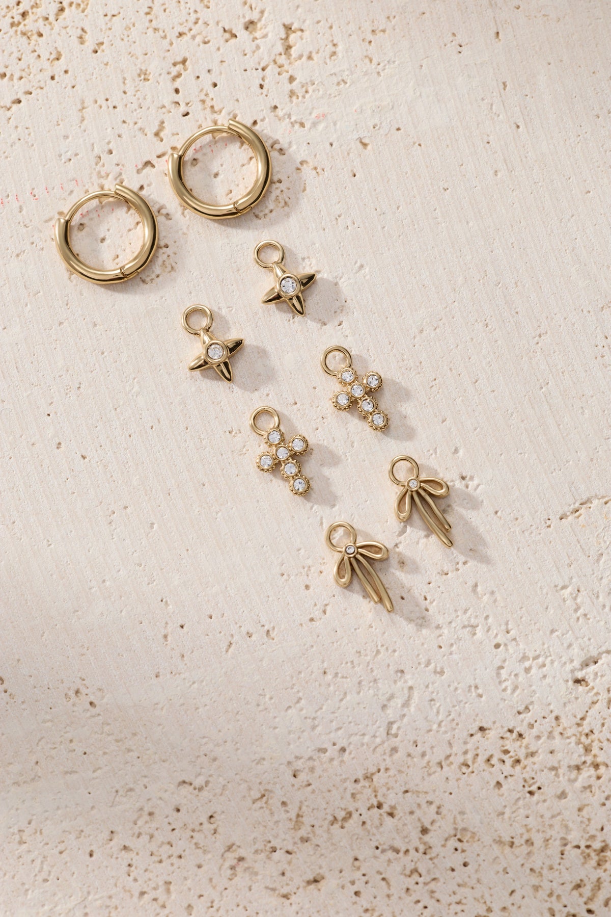 Alex and Ani Coquette Christian Huggie Earring Set