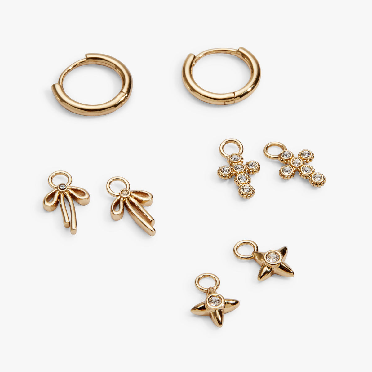 Alex and Ani Coquette Christian Huggie Earring Set