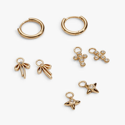 Alex and Ani Coquette Christian Huggie Earring Set