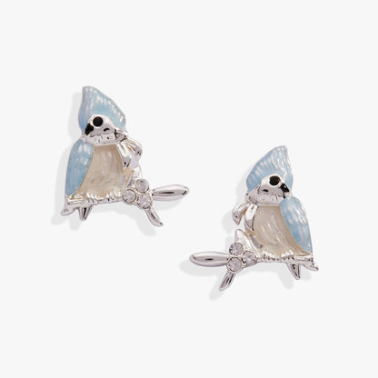 Alex and Ani Tufted Titmouse Stud Earrings