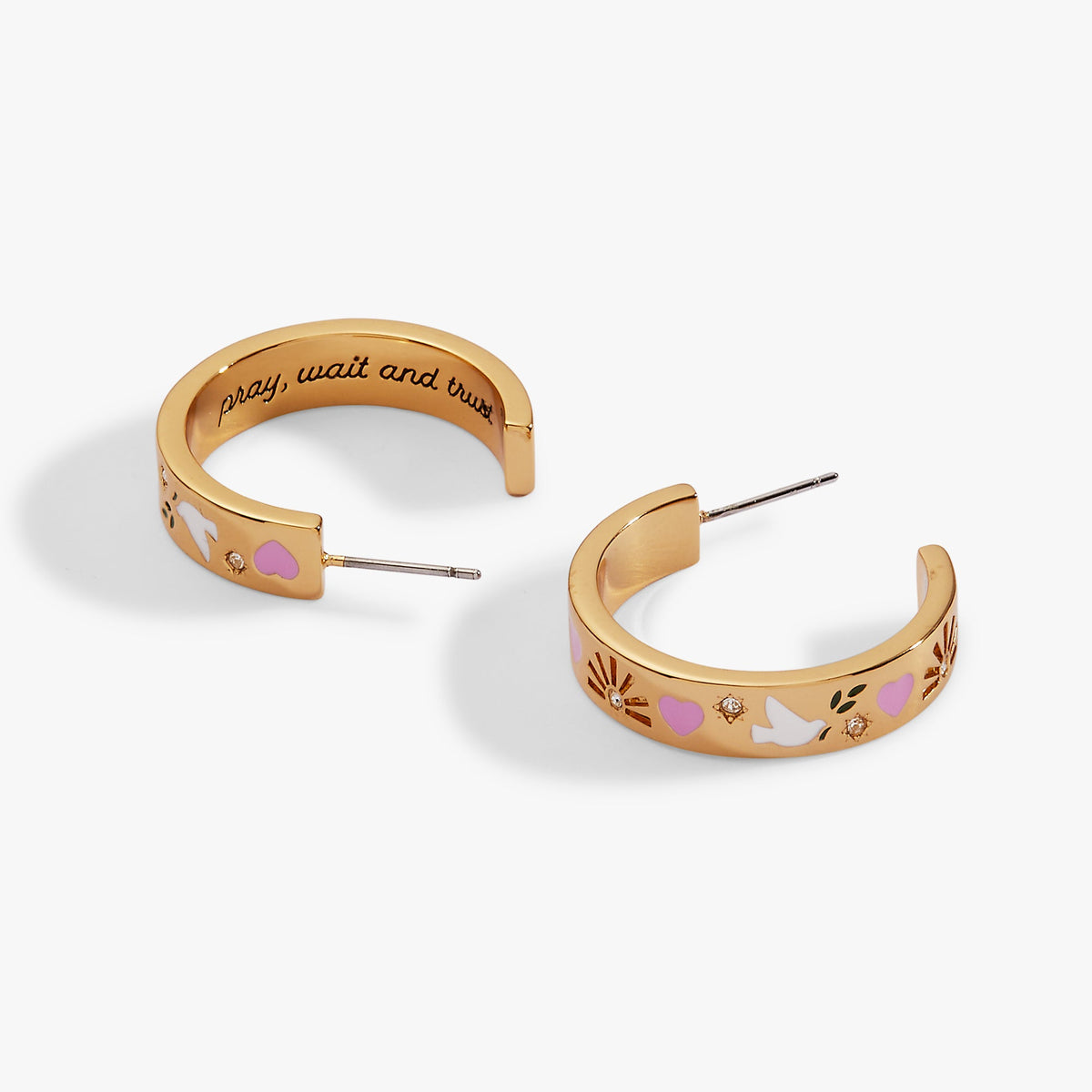 Alex and Ani Pray, wait and Trust hoop earring