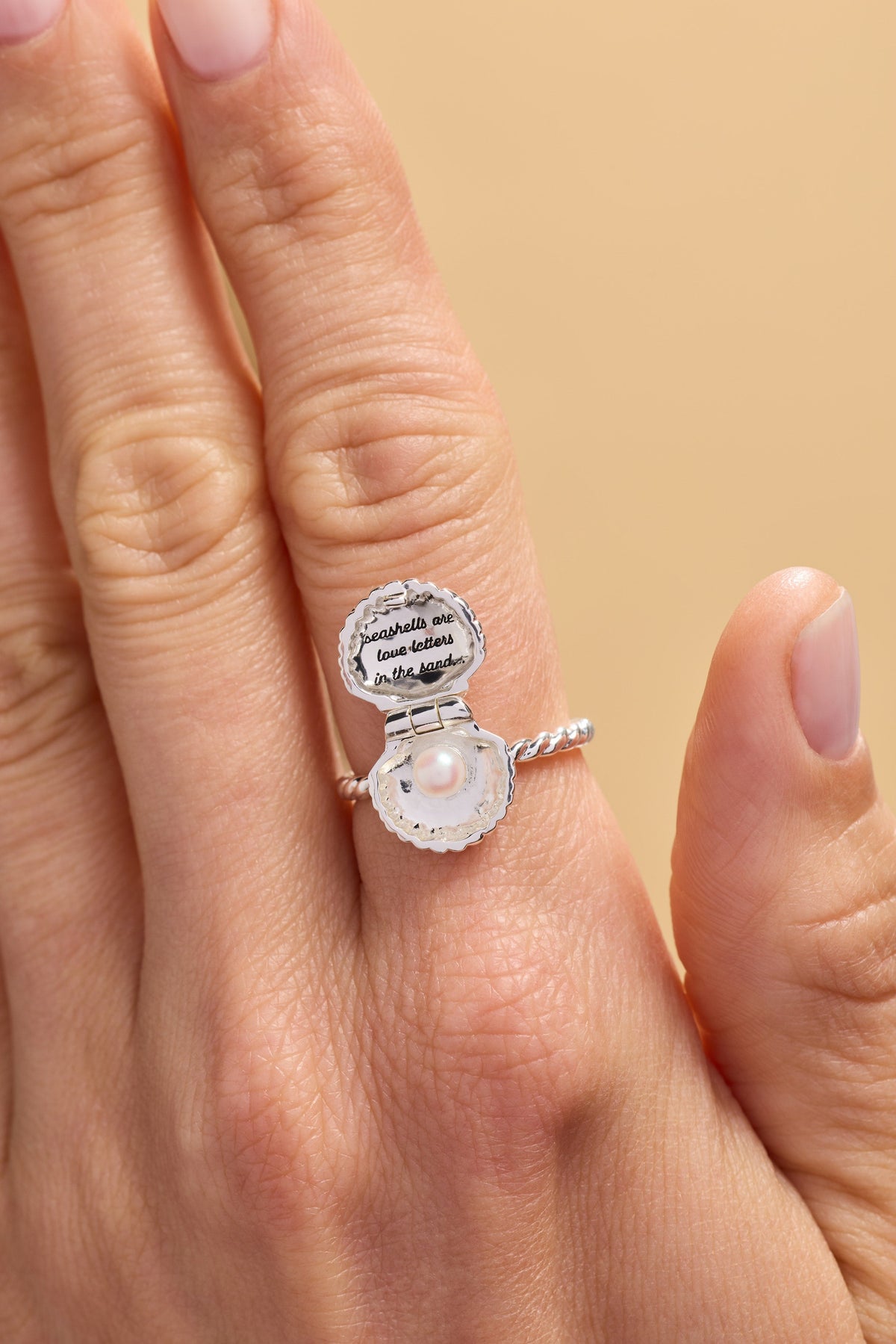 Alex and Ani Salt + Sea 'Seashells Are Love Letters In The Sand' Locket Ring