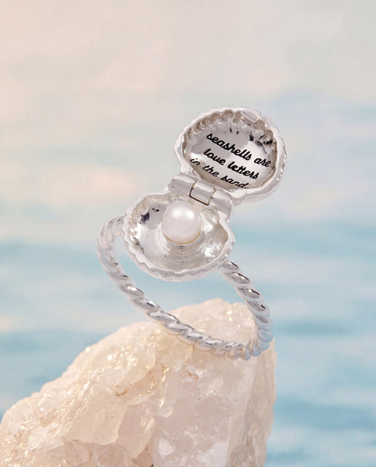 Alex and Ani Salt + Sea 'Seashells Are Love Letters In The Sand' Locket Ring