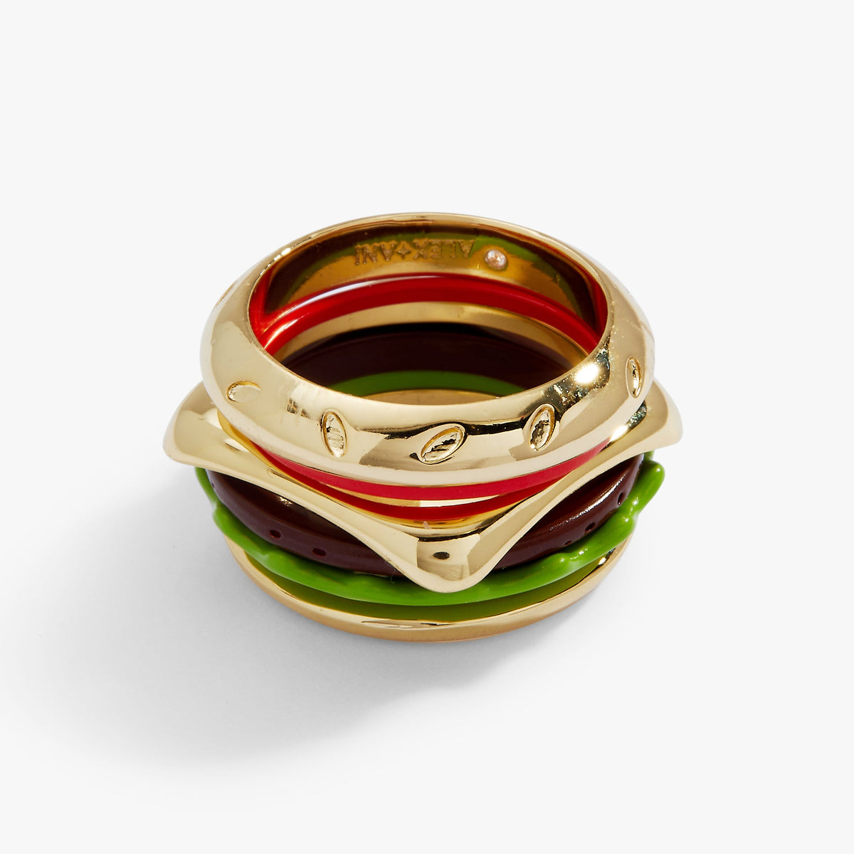 Alex and Ani Hot Grill Summer Hamburger Stacking Ring